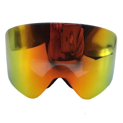 China 3 Layers High Density Foam Orange Customizable Ski Snow Goggles for Men and Women for sale