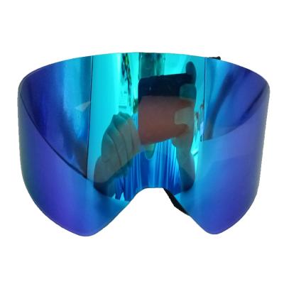 China Blue Lenses 3 Layers High Density Foam Magnetic Ski Goggles with Custom UV Protection for sale