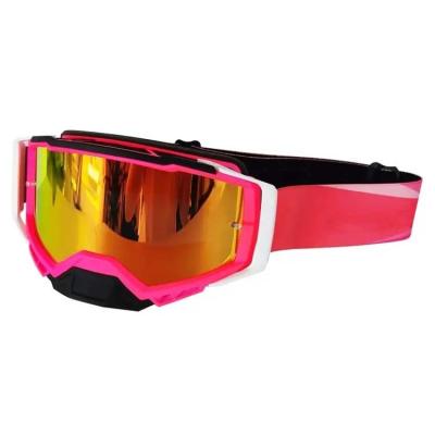 China 2023 Newest OEM Custom Dirt Bike Red Goggles with Adjustable Anti Slip Elastic Strap for sale