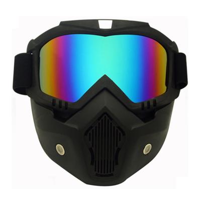 China Custom Logo Black Motorcycle Motocross Goggles with Removable Mask and Black Color for sale