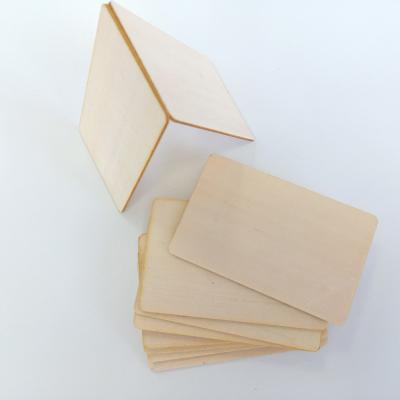 China Basswood 10 Pcs NFC 213/216 RFID Blank Digital Wooden Business Card New Products Waterproof/Waterproof DIY Crafts Laser Engraving New Materials for sale