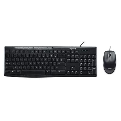 China Logitech MK200 Wired Mute Keyboard and Mouse Set Full Size Laptop Desktop Waterproof Multimedia Keyboard Kit MK200 for sale