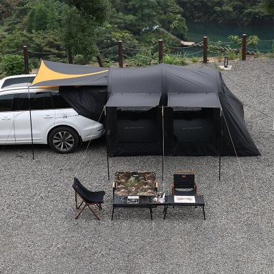 China Water Proof and Connect Rear Hatch of a Cool Car MKCAMP Black Awning Tent Tesla SUV to Outdoor Double Rooms Party Tents for Outdoor Inflatable Events Retail for sale