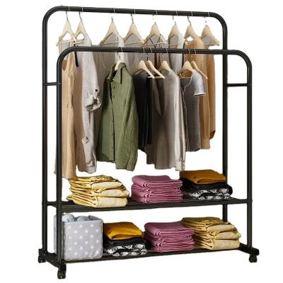 China Folding Clothes Storage Rack Patio\Garden\Cottage\Backyard\Beach\Bedroom Parallel Bar Outdoor Removable Floor To Ceiling Coat Rack Metal Coat Rack for sale