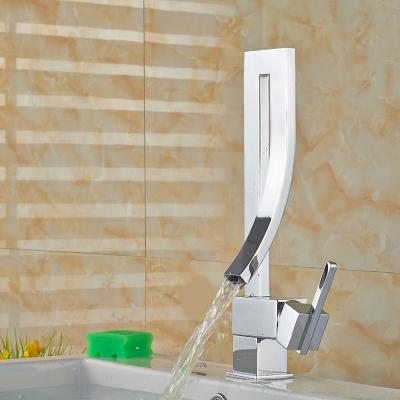 China Thermostatic Faucets Chrome Bathroom Basin Faucet Sink Mixer Tap Brass Deck Mounted One Handle Hole for sale