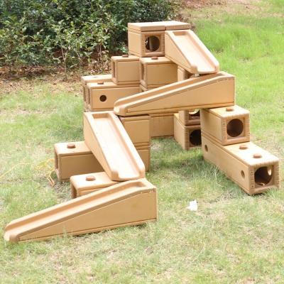 China Eco-friendly material building block/custom waterproof/rotproof/microbe resistant mircocell wood material building blocks sets high quality wooden toys educational blocks model toy builearning for sale