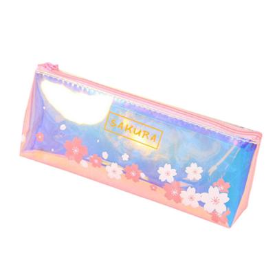 China School Office Zipper Pouch Small TPU Clear Laser Zipper Pencil Case Stationery Storage Clear Pencil Bag Pouch Use for sale