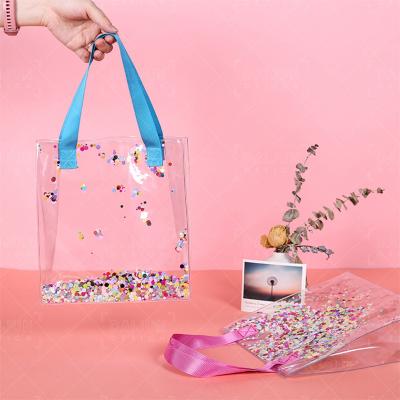 China Fashion Durable Bag For Woman Handbag Lady Nylon Handle Waterproof PVC Transparent Bags for sale