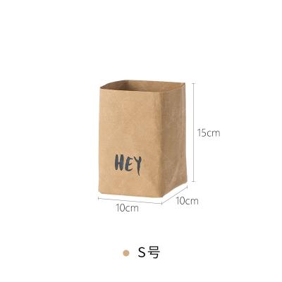 China Water Resistant Biodegradable Paper Bag Custom Sundries Use Kraft Paper Storage Factory Washable Bag For Home Storage for sale