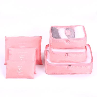 China Fashion 7pcs Set Packing Cubes Travel Luggage Tote Organizers Set Travel Packing Bags for sale