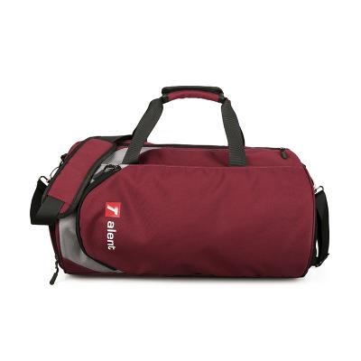 China High Quality Red LOGO Waterproof Gym Bag With Shoe Compartment Sports Pocket Wet Outdoor Travel Fitness Duffel Bag for sale