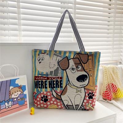 China Hot Selling Recyclable Popular Women Handled Canvas Extra Large Shopping Bag Recyclable Tote Bags For Women for sale