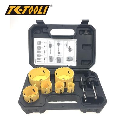 China Bimetal Plywood 9pcs Hole Saw Set For Metal Wood Cutting for sale