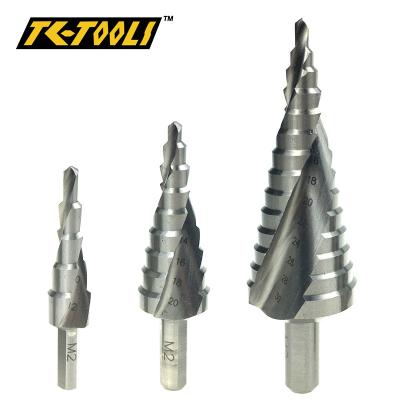 China Metal Sheet Drilling Hole HSS Cobalt Spline Spiral Step Drill for sale