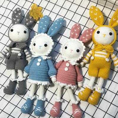 China Student Kids Crocheted Plush 2020 BSCI and Knitted Plush Bunny Rabbit Doll Stuffed Toys for Valentine Day Gift Lover Gifts for sale