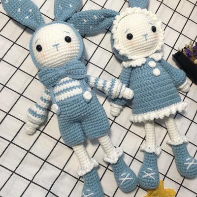 China Knitting Plush Toy Amigurumi Rabbit Doll Baby Stuffed Animal 2020 Wholesale Cute Crochet Gift 100% Handmade Knitted Toys For Children Kids for sale