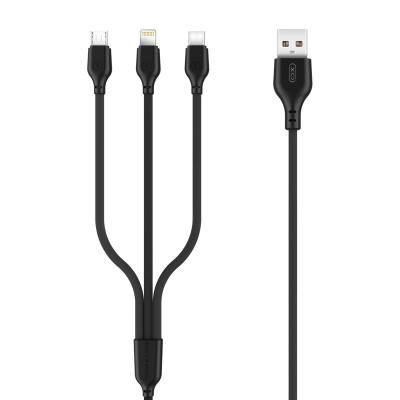 China Mobile Phone XO NB103 3 in 1 USB Cable 2.1A Fast Charging for Mobile Phone Lighting Type-C Micro Cable for sale