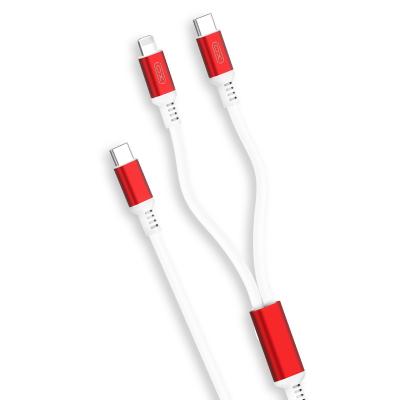 China Mobile Phone XO NB136 New Product Aluminum Alloy 2 in 1 Data Cable USB Fast Charging Cable for Phone for sale