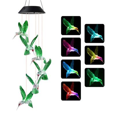 China Solar Powered/Top Quality Decoration Bird and Butterfly Wind Chime Outdoor Garden Water Proof Waterproof Led Solar Light for sale