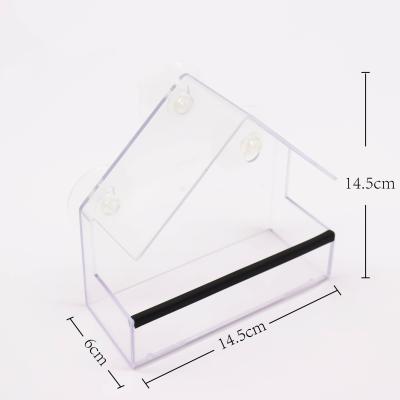 China Stored Acrylic Window Bird Feeders With Seed Tray Triangle Birdf eeders for sale