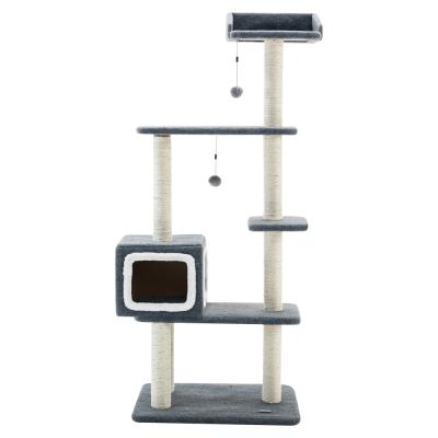 China High Quality Cat Tower Modern Wooden Cat Climbing Frame Cactus Cat Tree Sustainable Fashion Sisal for sale