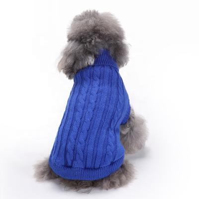 China Sustainable European Classic Pet Sweater Pet Clothes Turtle Neck Dog Sweater With Classic Aran Knit for sale