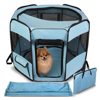 China Sustainable Red Kennel Luxury Courted Flooring Portable Puppi Pet Playpen Raised Large Kennel Tent Dog for sale