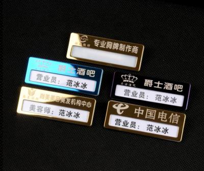 China Stylish Stainless Steel Name Badge 3D Metal Variable Magnetic Name Badges for sale