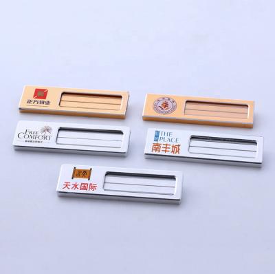 China Gartment Metal Reusable Name Badge Cheap Name Badge With Magnet for sale