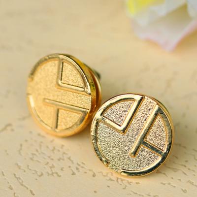 China 3D Metal Logo Square Frosted Pin Matte Outdoor Embossed Badge for sale