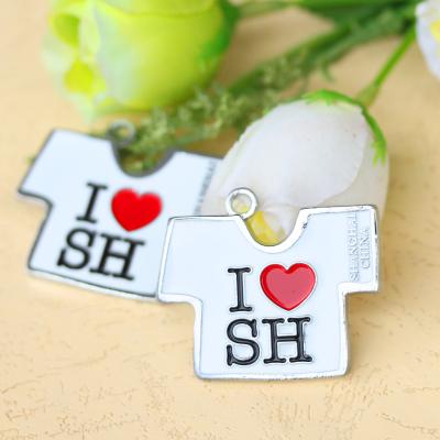 China 3d clothes form t-shirt shape i like to board and handle pin badge for sale