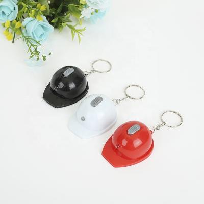 China Viable Printed Logo With Led Light Safety Helmet Keychain Bottle Opener for sale