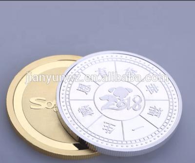 China Europe Zamac Material Die Stamped Custom Design Logo Souvenir Coin for sale