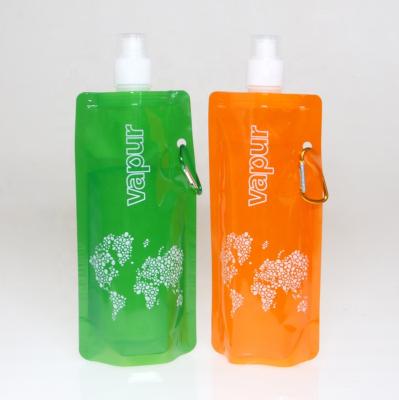 China Recyclable with Carabiner Carry Plastic Drinking Spout Sport's Easy Water Bags for sale