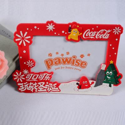 China Home Decoration.business Gift 3D Embossed Logo Christmas Style Soft PVC Photo Picture Frames for sale