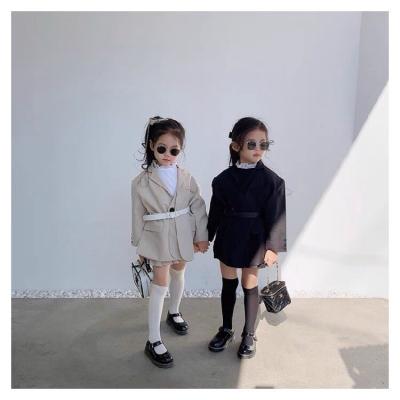 China New fashion breathable debut girls blazer boutique Korean style solid turn-down collar blazer coat for girls for sale