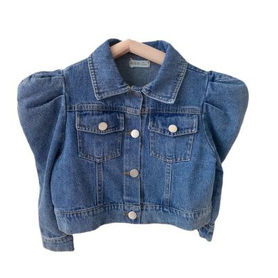 China Breathable Newcomers Debut Korean Girls Denim Jacket Fashion Breathable Long Sleeve Coat For 1-8years Girls for sale