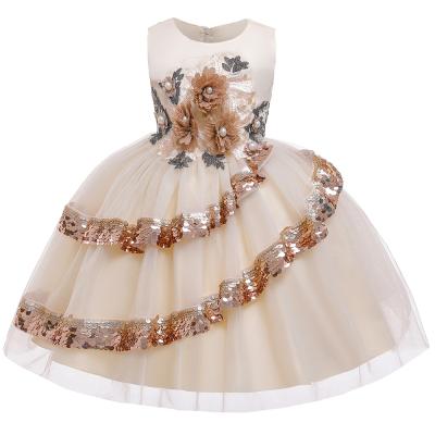 China High Quality Factory Girls Sequin Ball Gown Princess Dresses Party Wholesale Sparkly Dress Washable Beautiful for sale