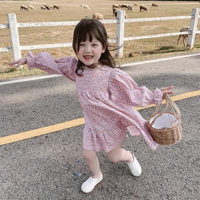 China New fashion washable toddler girls dress boutique autumn long sleeve o-neck floral princess dress for kids 1-8T for sale