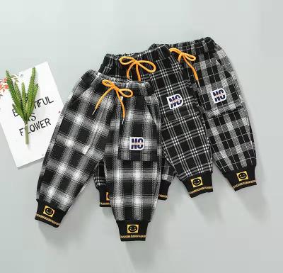 China Factory Wholesale Fashion Breathable Infant Plaid Pants Winter Autumn Boys Thick Pants Toddler Boys Casual Warm Pants for sale