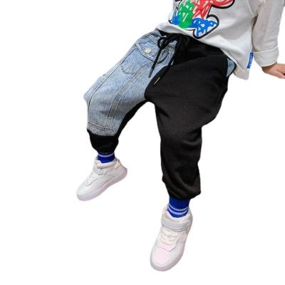 China 2021new fashion breathable boys spring autumn casual long jeans patchwork denim pants for 1-12years boys for sale