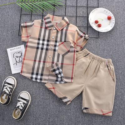 China 2021 new summer casual short sleeved shirts for kids boys casual clothes set 1-6 year old boys clothing set for sale