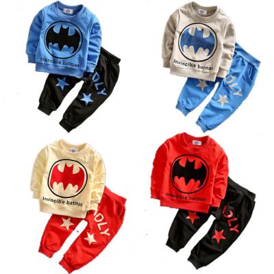 China Fashion casual toddler boys spring autumn leisure wear boutique cartoon printed long tops + long sleeve pants 2 piece set for kids for sale