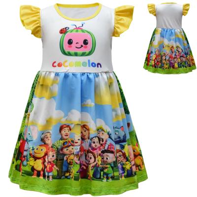 China hot sale Anti-wrinkle baby girls summer dress boutique puff sleeve cocomelon gg princess dresses for girls for sale