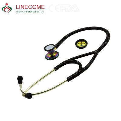 China Good Quality OEM Stainless Steel Medical Cardiology Stethoscope Rainbow Dual Color LCCK-SS747PFR for sale