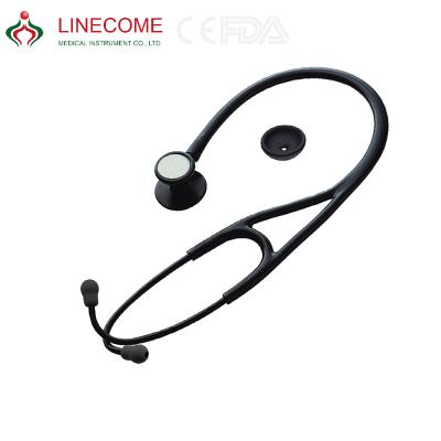 China Good Quality Stainless Steel Cardiology Stethoscope Medical Professional Dual Steel Black LCCK-SS747CPF for sale