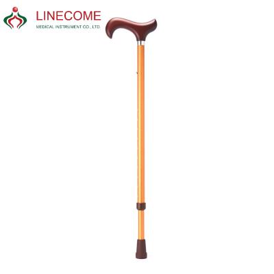 China Aluminum Crutches Cane Walking Stick Rose Gold Lightweight Classic Companion LCMS-225-GEGD-568BR 138-183cm Height Adjustable for sale