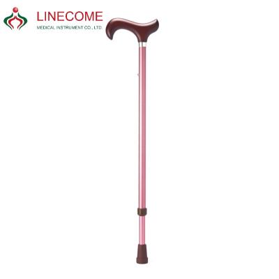 China Aluminum Crutches Cane Walking Stick Matt Burgundy Lightweight Classic Companion LCMS-225-GEBD-568BR 138-183cm Height Adjustable for sale