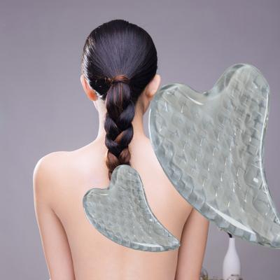 China Clear Natural Chinese Gua Sha Body Panel Body Facial Quartz Massage Roller Machines Scraping Board for sale