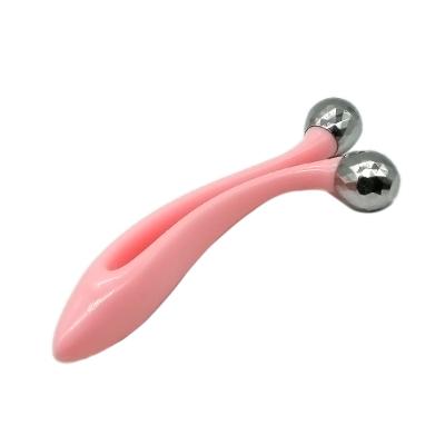 China Wholesale Handheld Massage Facial Roller For Face Beauty Care Facial Massager Massage Balls Metal Bead Facial Roller Good For Skin for sale